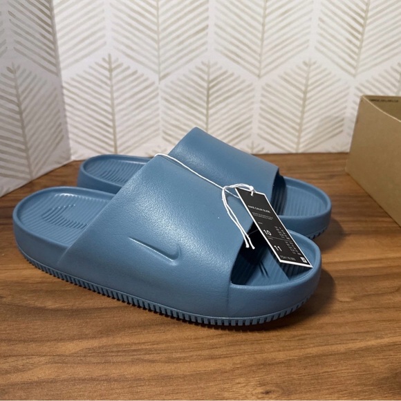 Nike Calm FD4116-005 Sandals Men\'s US 10 Blue Round Toe Slip On Slides RHS6829 main image 9